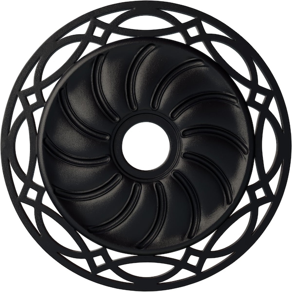 Ekena Millwork Loera Ceiling Medallion (Fits Canopies up to 6 1/4"), 26 5/8"OD x 4 1/2"ID x 1 3/8"P, Steel Gray CM26LOSGS - main